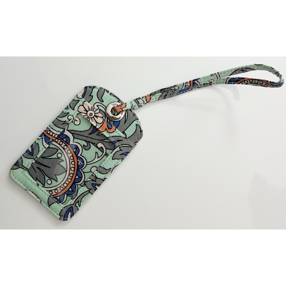 Vera Bradley • Mint Green Paisley Luggage Tag ID Holder